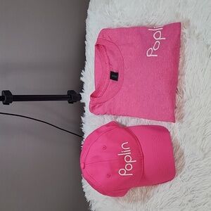 Poplin Laundry Service Hat & Tee Shirt, Unisex Size L